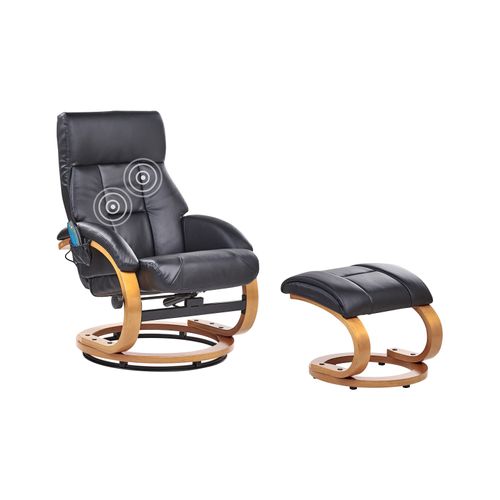 Fauteuil Massant Force Cuir Pu Noir