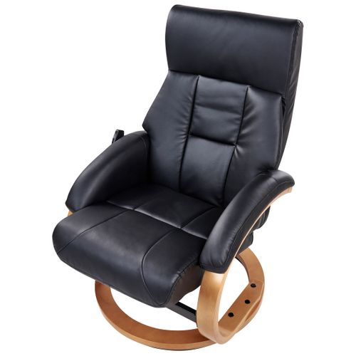 Fauteuil Massant Force Cuir Pu Noir