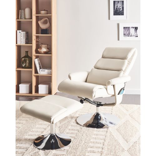 Fauteuil Massant Legend Cuir Pu Beige Clair