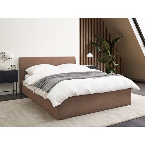 Lit Ottoman Bouclé Orbey 140 X 200 Cm Marron