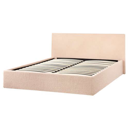 Lit Ottoman Bouclé Orbey 160 X 200 Cm Beige