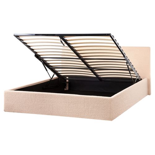 Lit Ottoman Bouclé Orbey 160 X 200 Cm Beige
