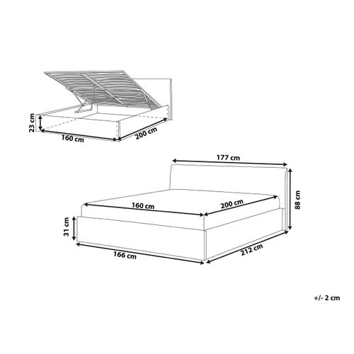 Lit Ottoman Bouclé Orbey 160 X 200 Cm Beige