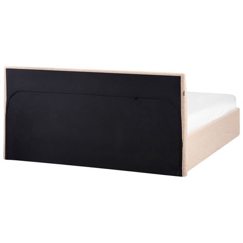 Lit Ottoman Bouclé Orbey 160 X 200 Cm Beige