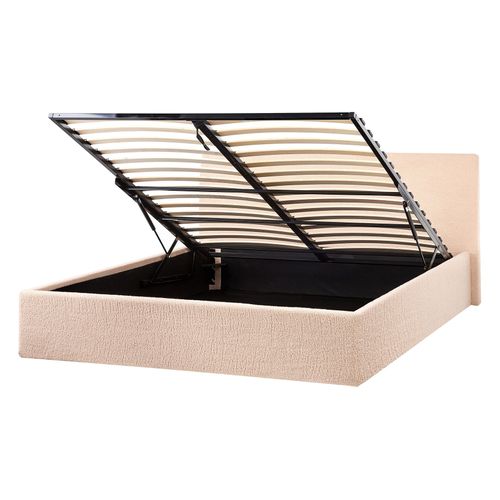 Lit Ottoman Bouclé Orbey 140 X 200 Cm Beige