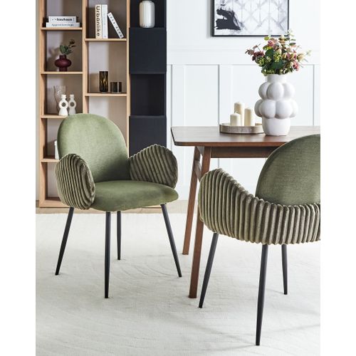 Lot De 2 Chaises De Salle à Manger Amity Tissu Vert