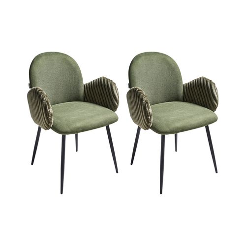Lot De 2 Chaises De Salle à Manger Amity Tissu Vert