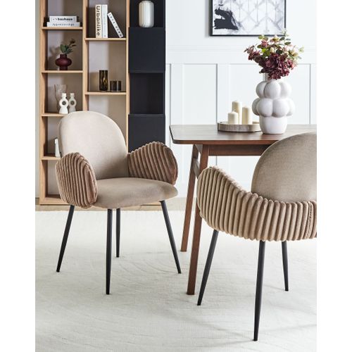 Lot De 2 Chaises De Salle à Manger Amity Tissu Taupe