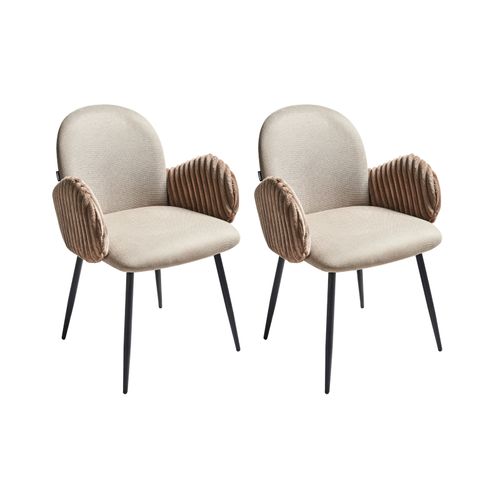 Lot De 2 Chaises De Salle à Manger Amity Tissu Taupe