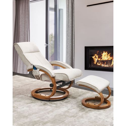 Fauteuil Massant Hero Tissu Beige Clair