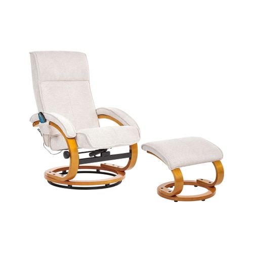 Fauteuil Massant Hero Tissu Beige Clair