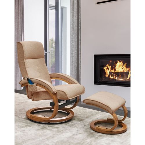 Fauteuil Massant Hero Tissu Beige