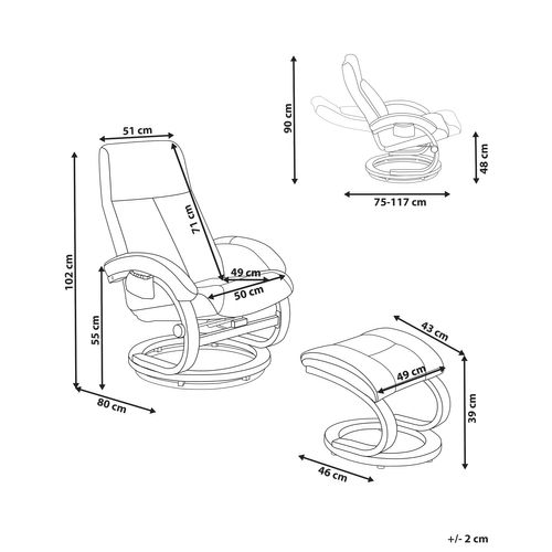 Fauteuil Massant Hero Tissu Beige