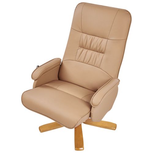 Fauteuil Massant Relaxpro Cuir Pu Marron Clair