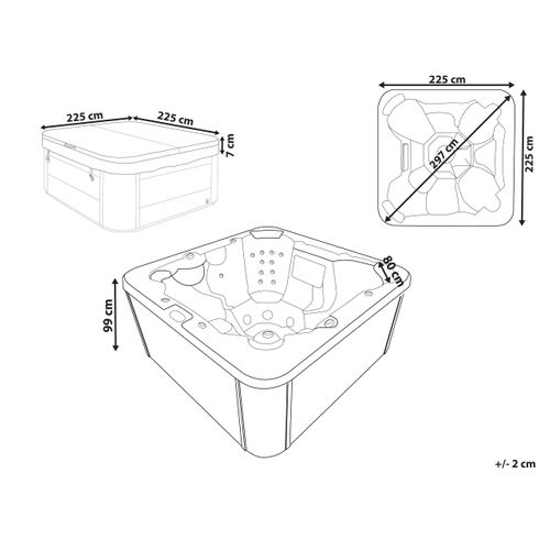 Spa D'extérieur Avec LED Villarrica Blanc