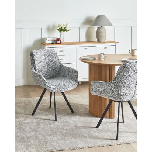 Chaise De Salle à Manger Marcellus Bouclé Noir/blanc