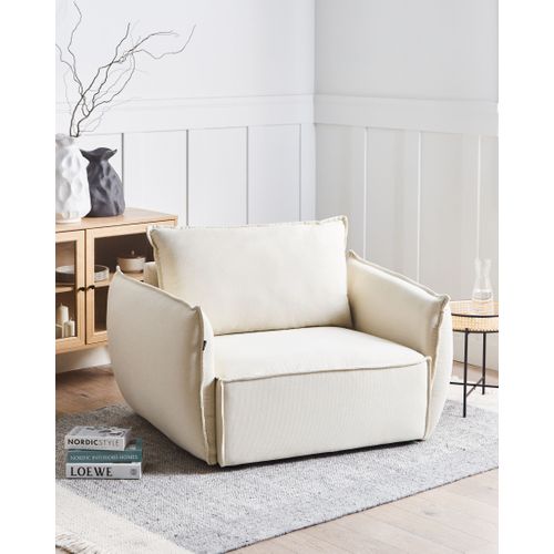 Fauteuil Kunes Tissu Beige Clair