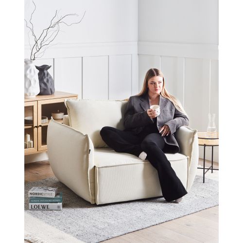 Fauteuil Kunes Tissu Beige Clair