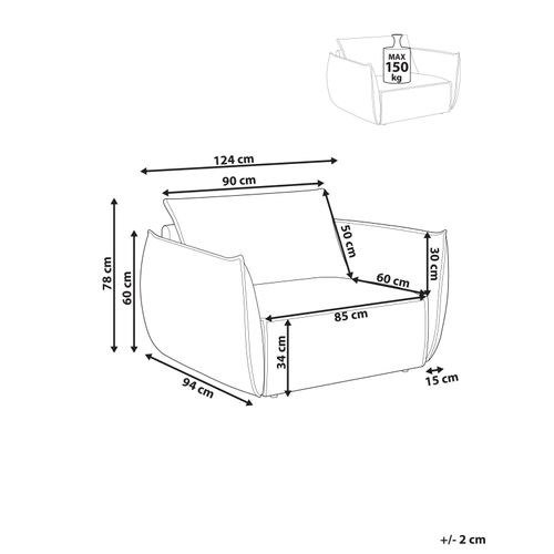 Fauteuil Kunes Tissu Beige Clair