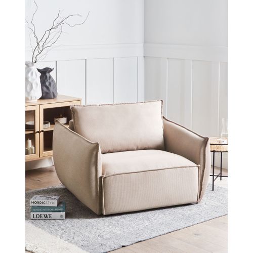 Fauteuil Kunes Tissu Taupe