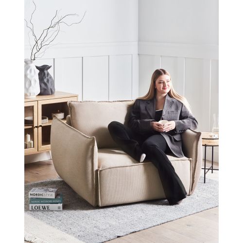 Fauteuil Kunes Tissu Taupe