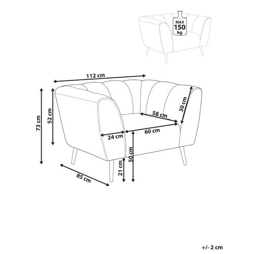 Fauteuil Orsta Tissu Beige Clair