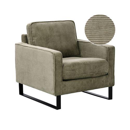 Fauteuil Vind Velours Côtelé Vert