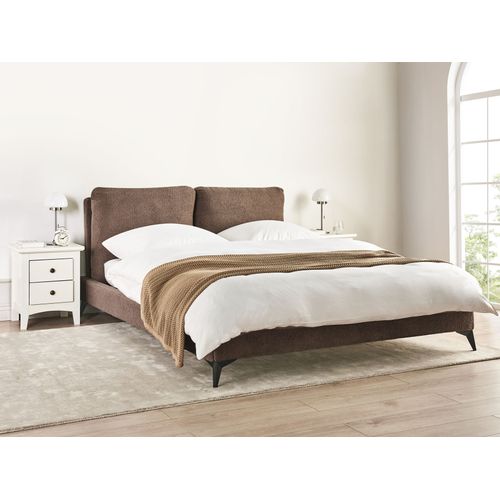 Lit Avec Sommier Bouclé Melle 160 X 200 Cm Marron