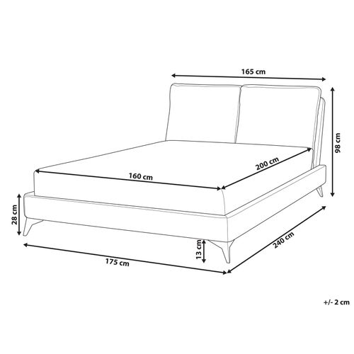 Lit Avec Sommier Bouclé Melle 160 X 200 Cm Marron