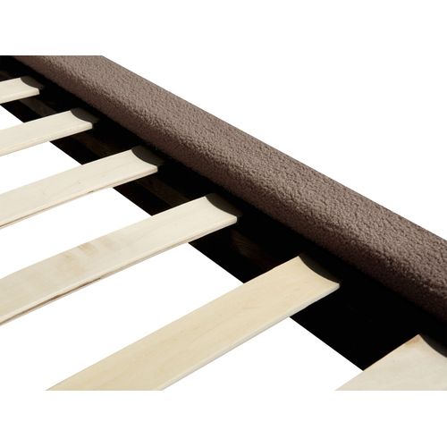 Lit Avec Sommier Bouclé Melle 160 X 200 Cm Marron