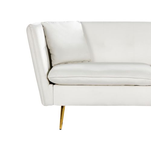 Canapé 3 Places Frederica Velours Blanc Cassé