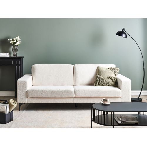 Canapé 3 Places Vadstena Bouclé Blanc Cassé