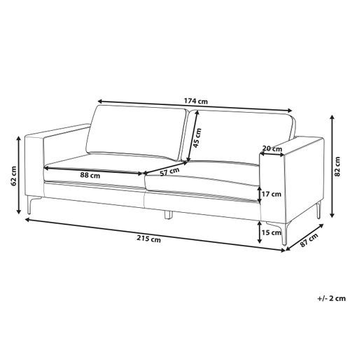 Canapé 3 Places Vadstena Bouclé Blanc Cassé