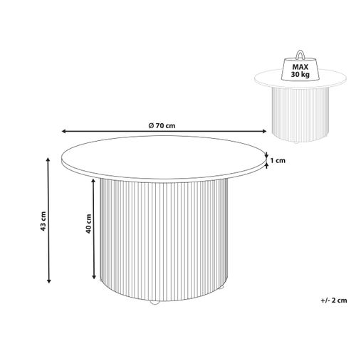 Table Basse Leona Céramique Beige Clair