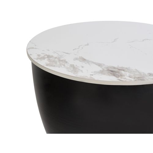 Table D'appoint Nadine Céramique Noir Avec Rangement