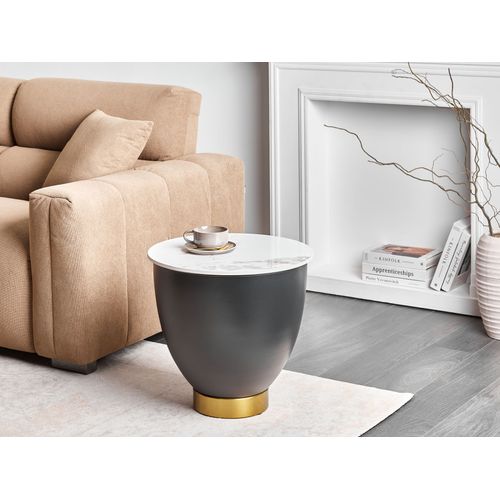 Table D'appoint Nadine Céramique Noir Avec Rangement