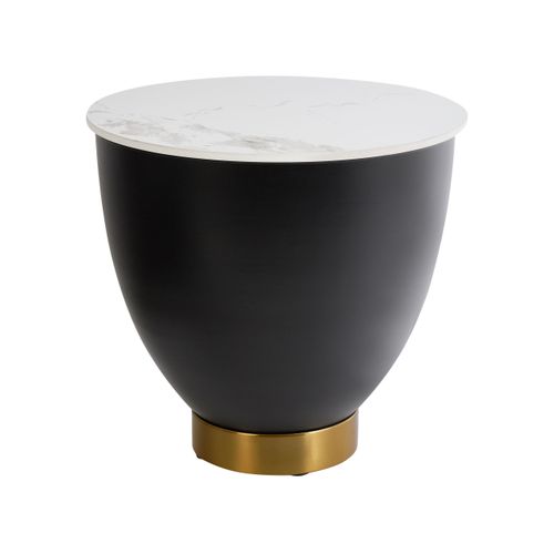 Table D'appoint Nadine Céramique Noir Avec Rangement