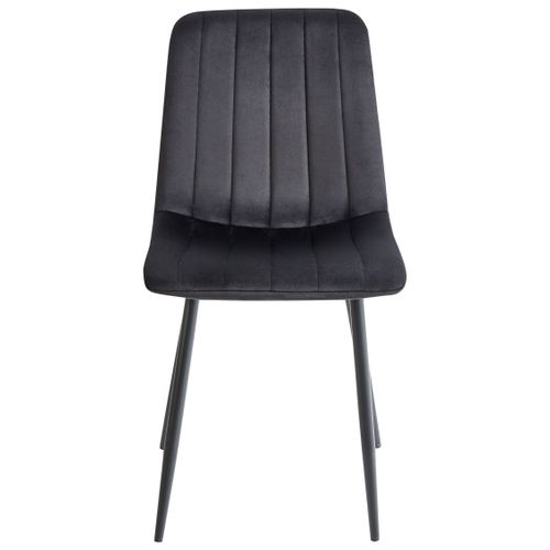 Lot De 4 Chaises De Salle à Manger Kalispell Velours Noir