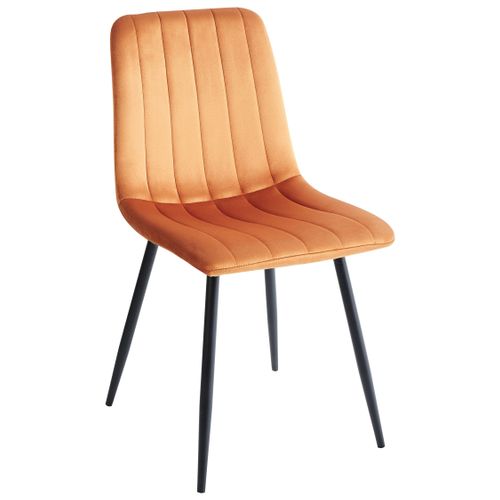 Lot De 4 Chaises De Salle à Manger Kalispell Velours Orange