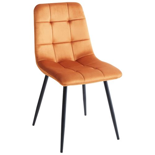 Lot De 4 Chaises De Salle à Manger Powell Velours Orange