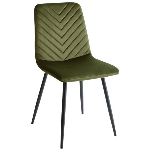 Lot De 4 Chaises De Salle à Manger Havre Velours Vert Olive