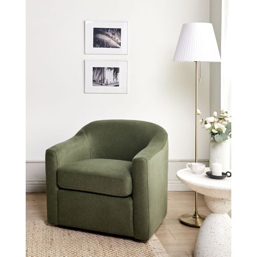 Fauteuil Pivotant Magnor Tissu Vert Foncé