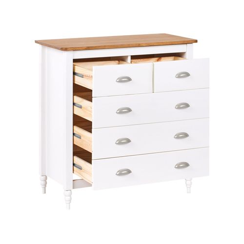 Commode à 5 Tiroirs Shillington Bois De Pin Blanc
