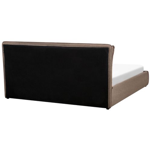 Lit Ottoman Bouclé Bajonna 180 X 200 Cm Marron