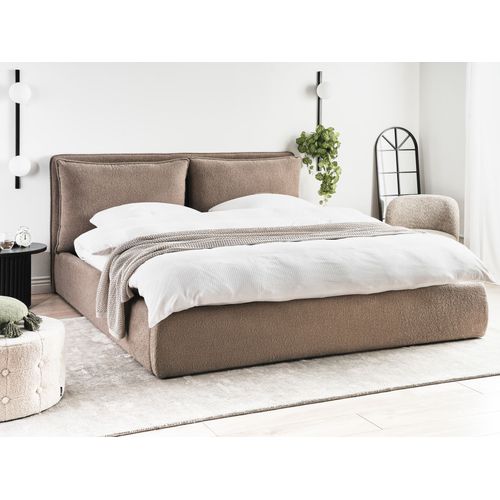 Lit Ottoman Bouclé Bajonna 180 X 200 Cm Marron