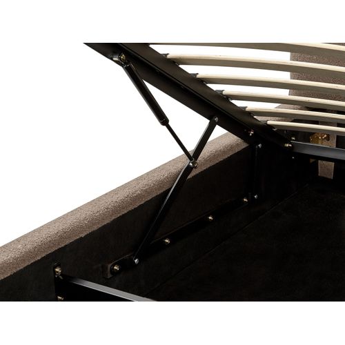 Lit Ottoman Bouclé Bajonna 180 X 200 Cm Marron