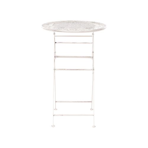 Table De Bar De Jardin Trieste 60 Cm 60 Cm Métal Beige Clair