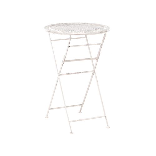 Table De Bar De Jardin Trieste 60 Cm 60 Cm Métal Beige Clair