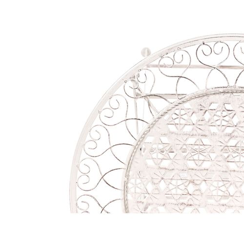 Table De Bar De Jardin Trieste 60 Cm 60 Cm Métal Beige Clair