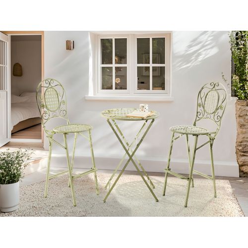 Table De Bar De Jardin Bivio 60 Cm 60 Cm Métal Vert Clair